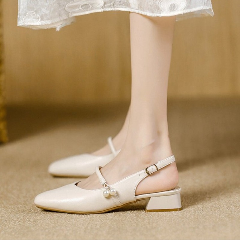 Women'S Fashion Footwear - Women's Slingback Mary Janes Square Toe