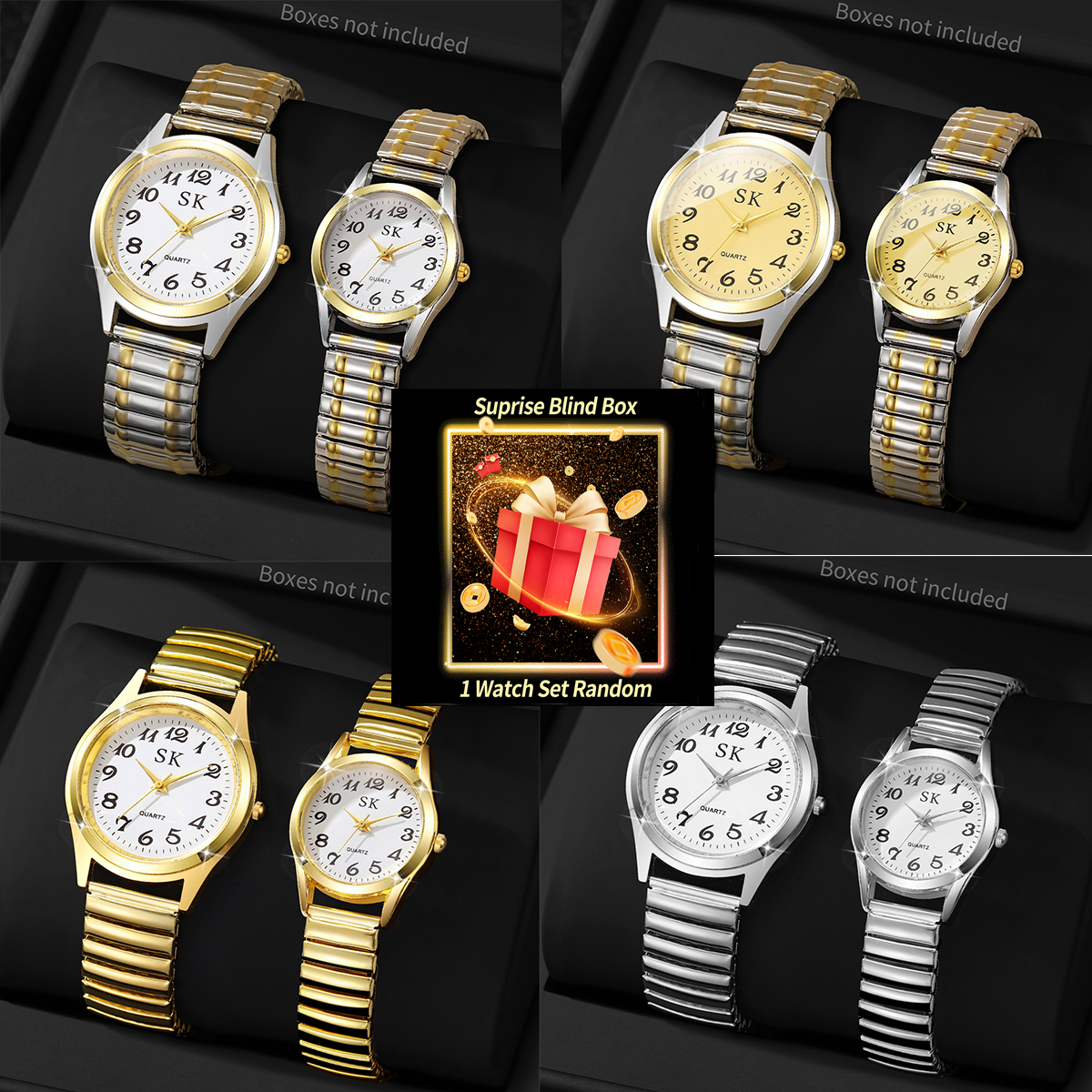 Women'S Fashion Quartz Watch - Surprise Mystery Watch Blind Box-2PCS/Set Fashion