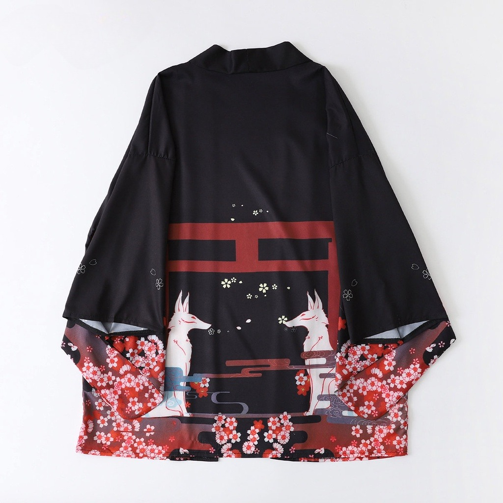 Fashion Fox Print Summer Beach - Women'S Fashion Kimono のレビューと価格