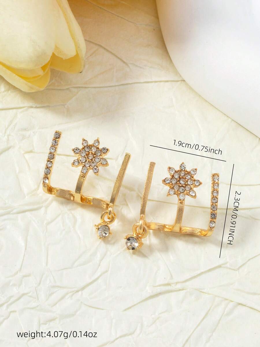 1 Pair Sparkling Micro-Inlaid  - Women'S Fashion Earrings のレビューと価格