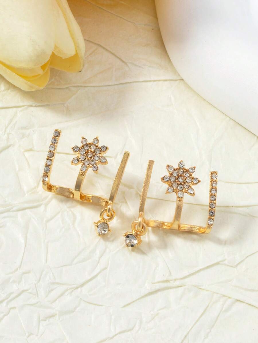 1 Pair Sparkling Micro-Inlaid  - Women'S Fashion Earrings のレビューと価格