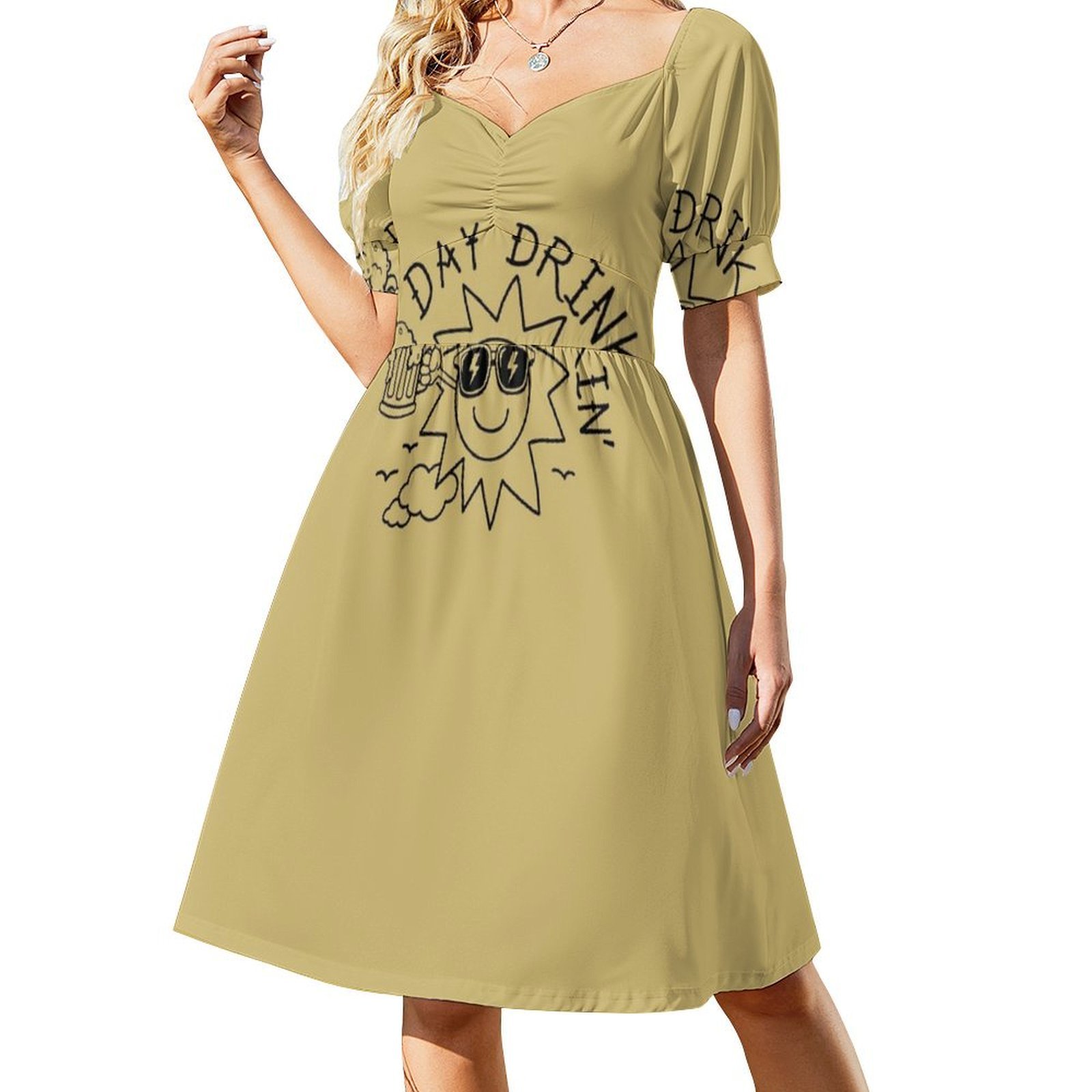 Funny Beer Vintage Beer Day Dr - Smocked Dress Women のレビューと価格
