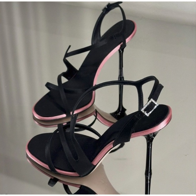 Satin Color Block Stiletto Hig - Women'S Fashion Belts のレビューと価格
