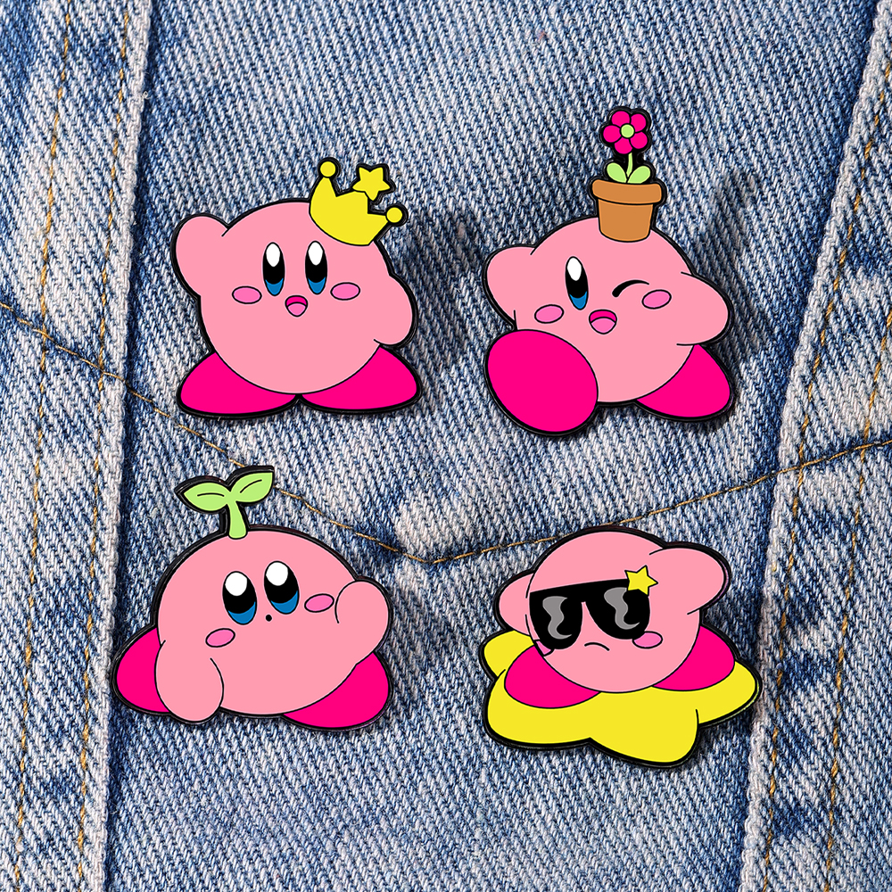 4pcs Kirby Enamel Lapel Pins S - Women Fashion Drawing のレビューと価格
