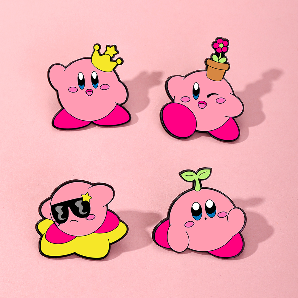 4pcs Kirby Enamel Lapel Pins S - Women Fashion Drawing のレビューと価格