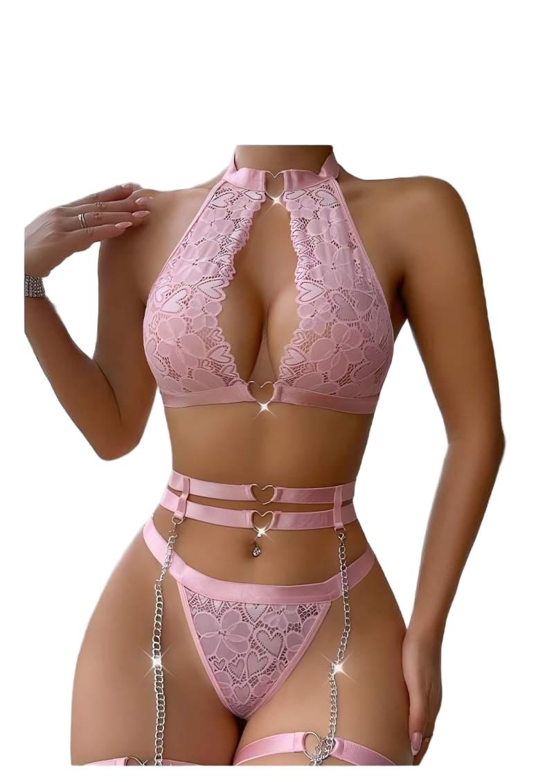 Sexy Lingerie Set Push Up Lace - Women Fashion Necklace のレビューと価格