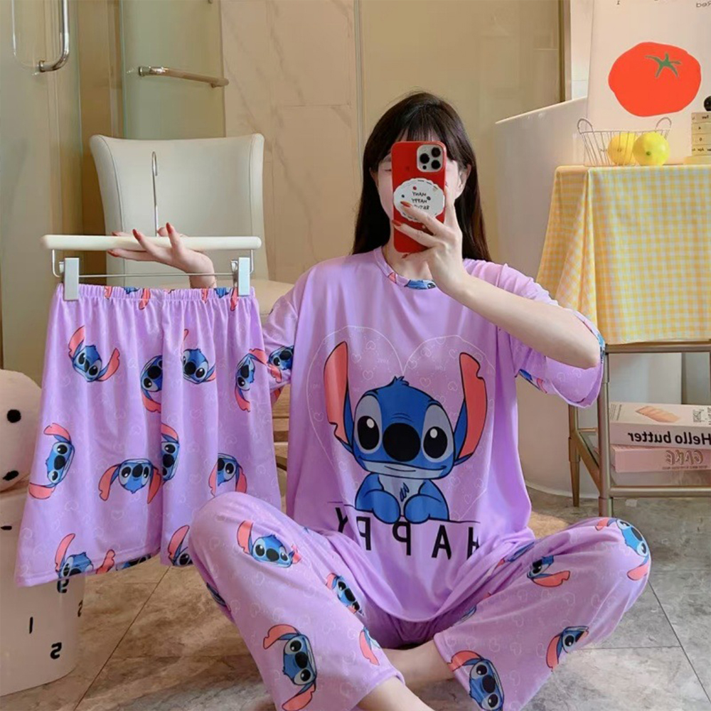Women's New Three Piece Pajama - Women Fashion Drawing のレビューと価格