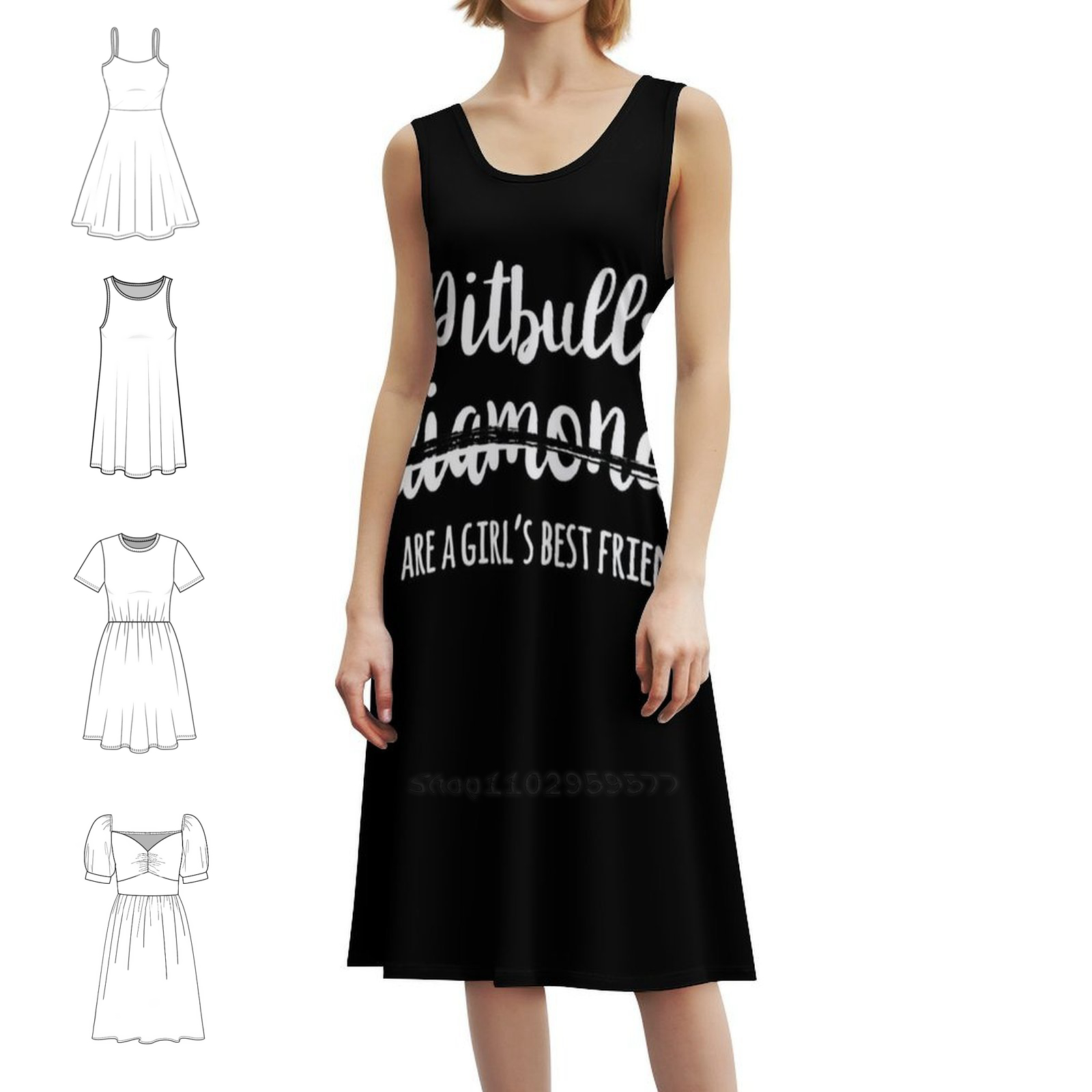 Pitbulls Are A Girl'S Best Fri - Smocked Dress Women のレビューと価格