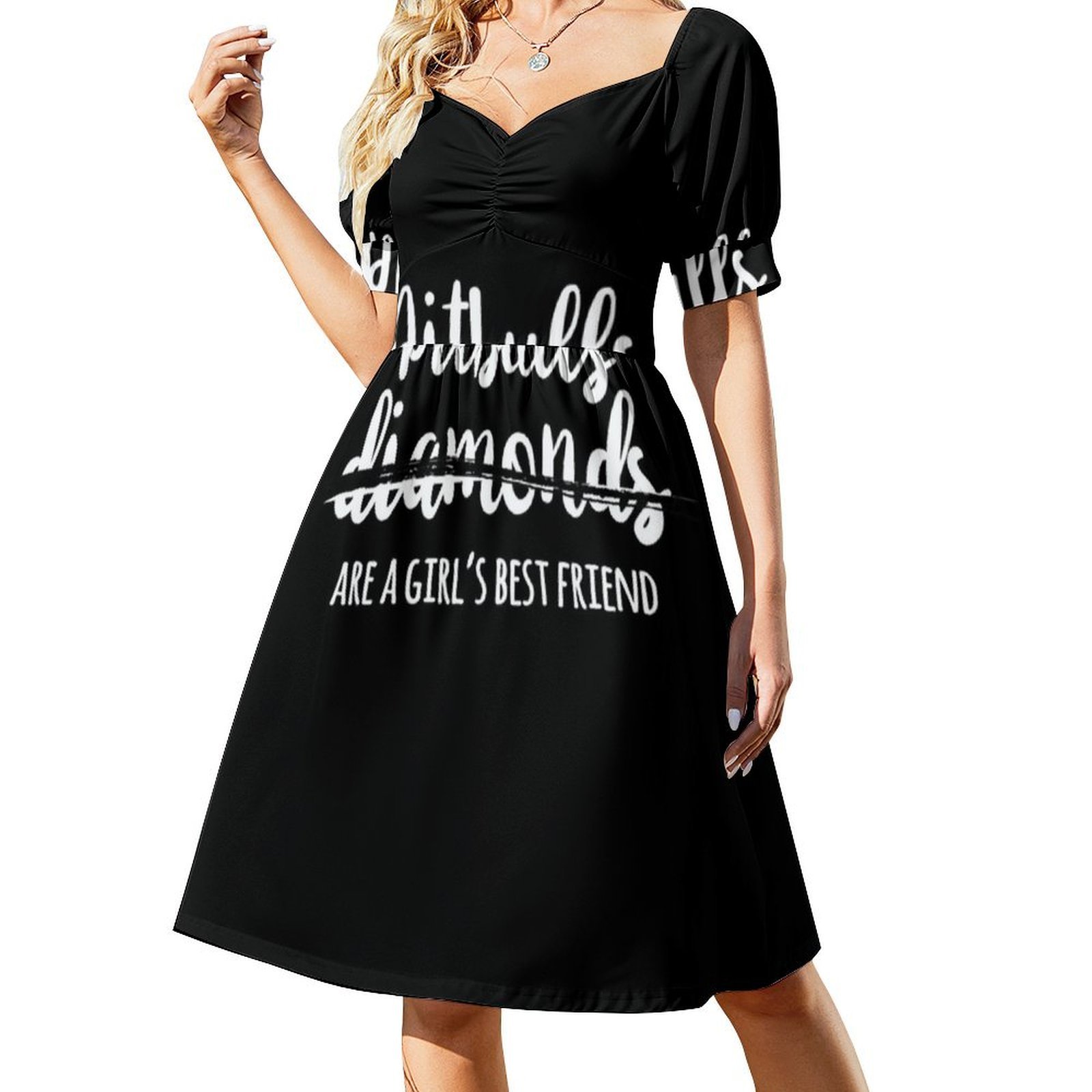 Pitbulls Are A Girl'S Best Fri - Smocked Dress Women のレビューと価格
