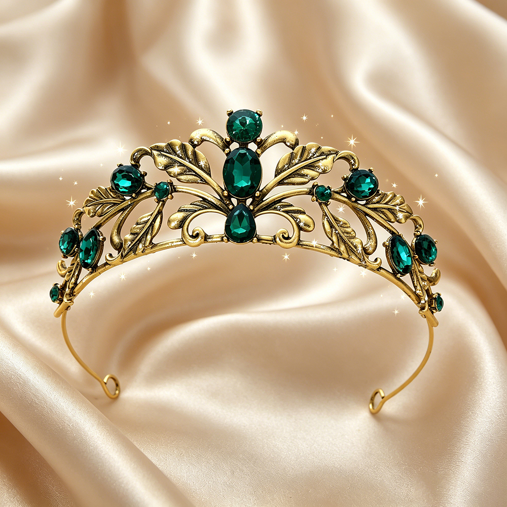 Vintage Leaf Rhinestone Bridal - Women Queen Fashion のレビューと価格