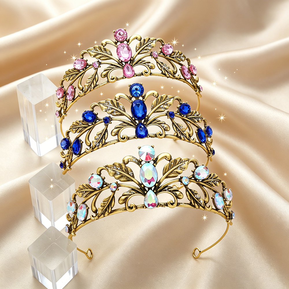 Vintage Leaf Rhinestone Bridal - Women Queen Fashion のレビューと価格