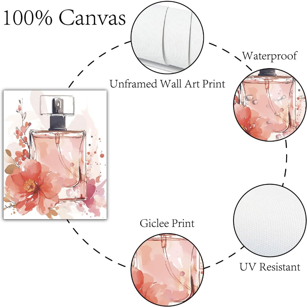 4Pcs Pink Makeup Wall Art Prin - Fashion Women Picture のレビューと価格