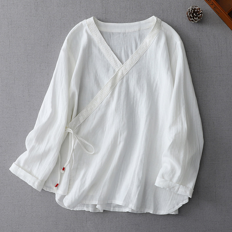 Women V-neck Lace-Trim Kimono  - Women'S Fashion Kimono のレビューと価格