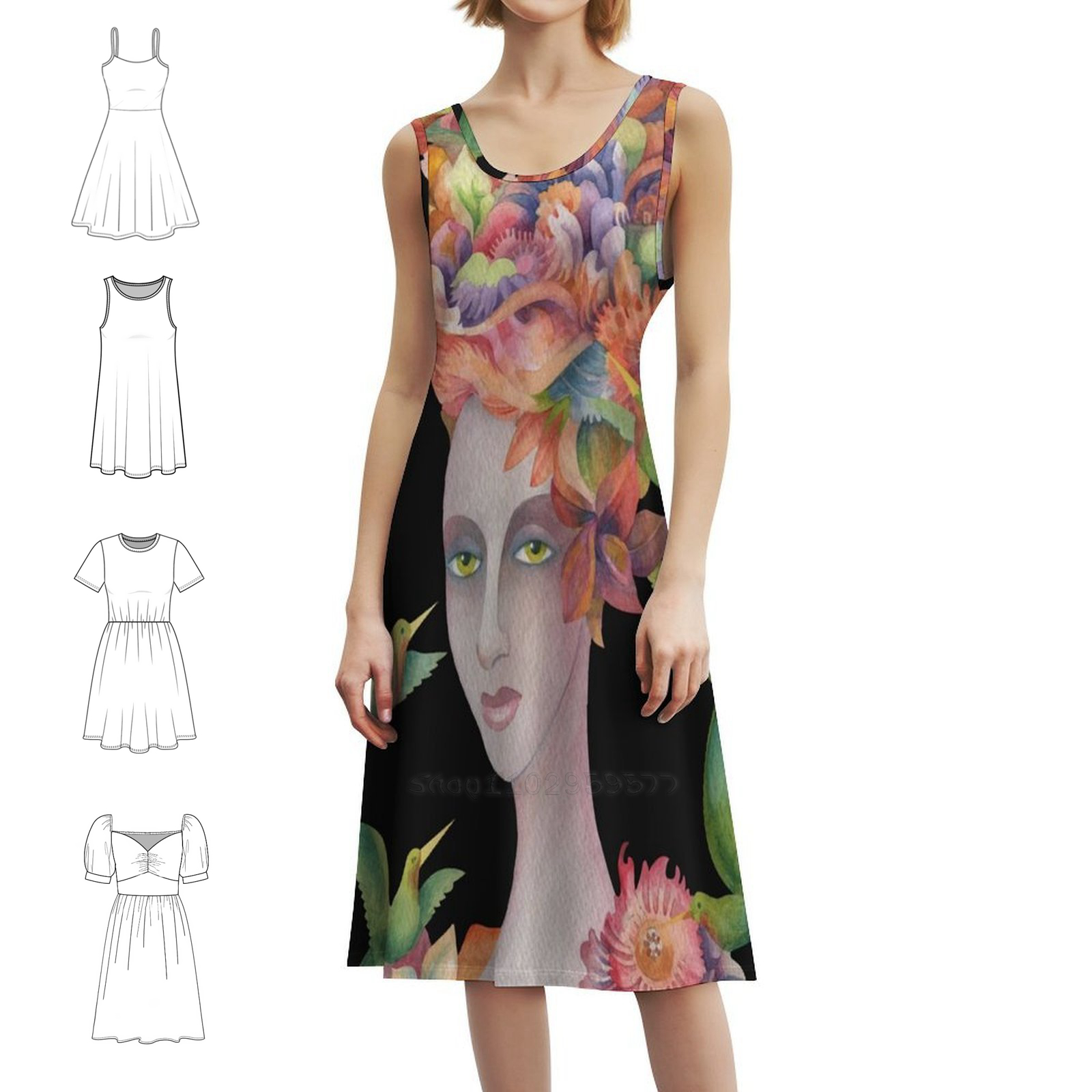 Who'S That Girl ? #4 Floral Sm - Smocked Dress Women のレビューと価格