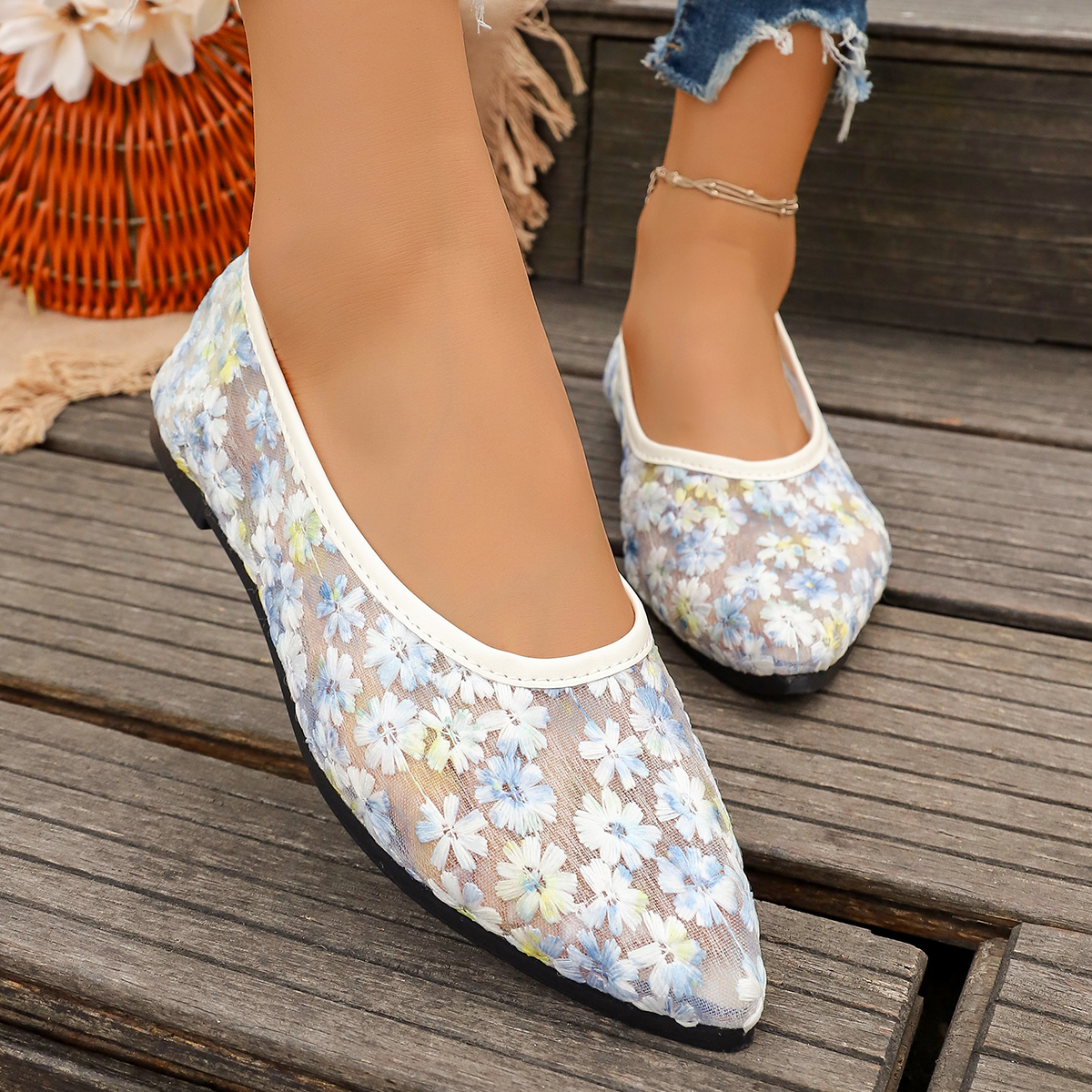 Summer Elegant Flower Low Heel - Women'S Fashion Footwear のレビューと価格