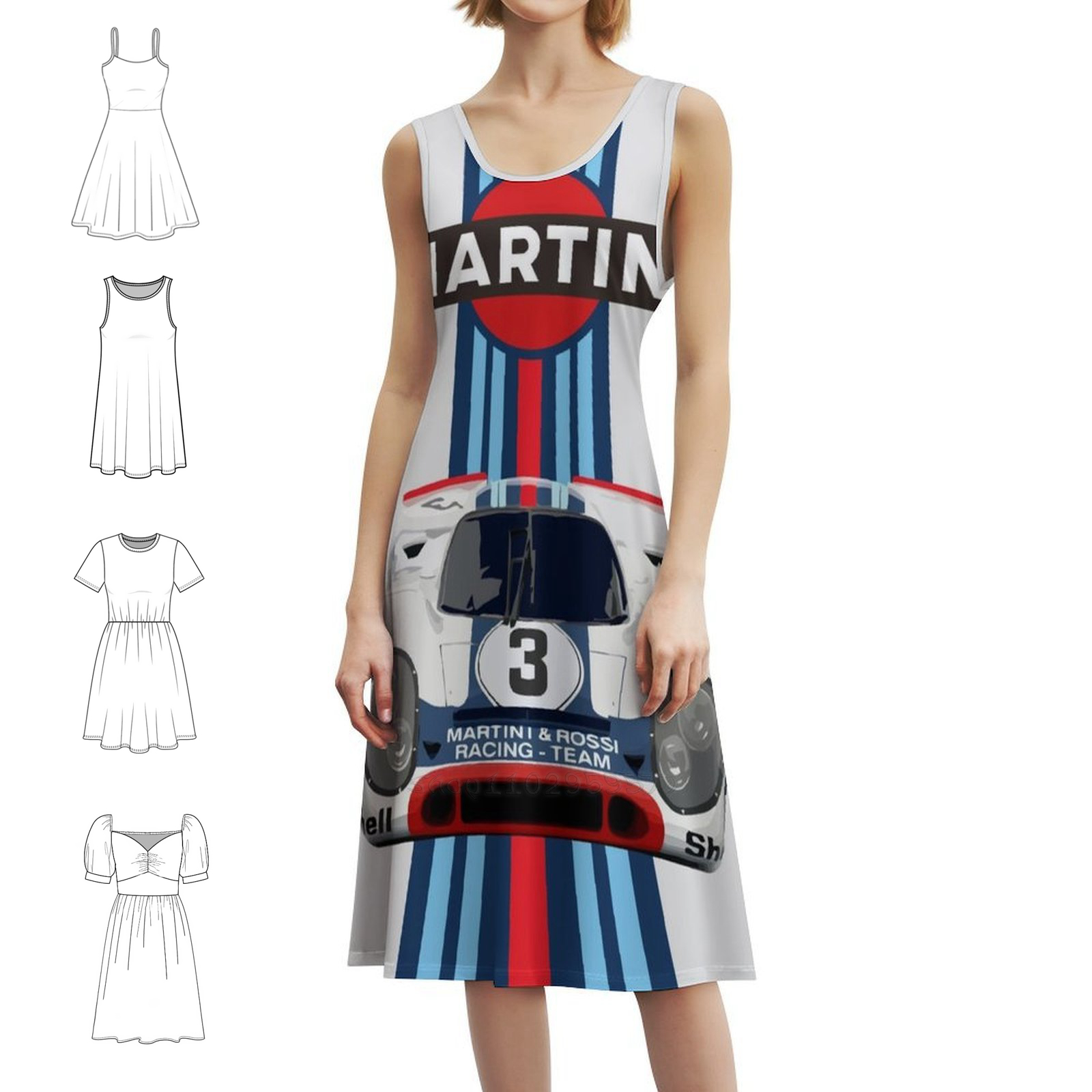 Racing Stripes-Porsch 917 No 3 - Smocked Dress Women のレビューと価格