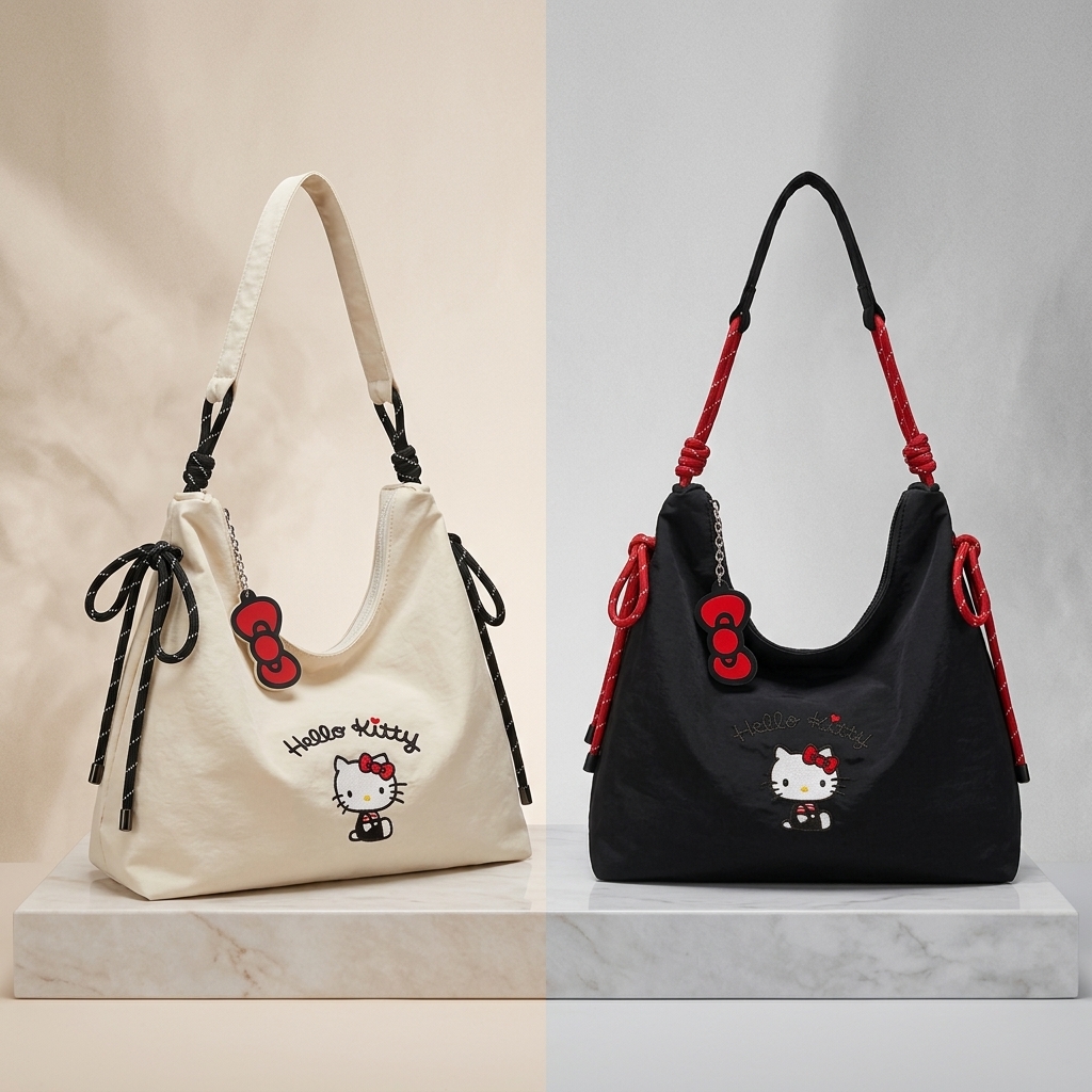 Hello Kitty Knot Canvas Tote B - Canvas Tote Bag のレビューと価格