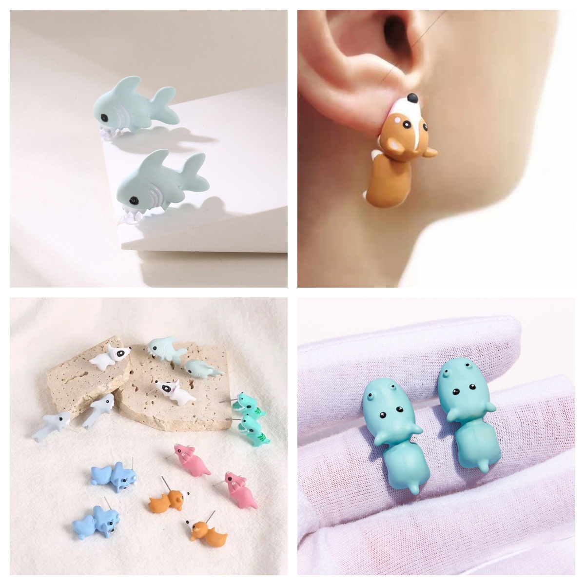 Cartoon Animal Resin Earrings  - Women'S Fashion Earrings のレビューと価格
