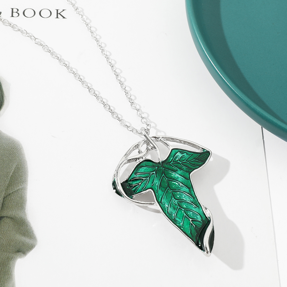 Vintage Green Leaf Pendant Nec - Women Fashion Necklace のレビューと価格