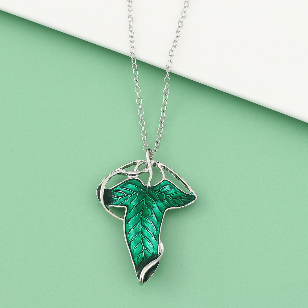 Vintage Green Leaf Pendant Nec - Women Fashion Necklace のレビューと価格
