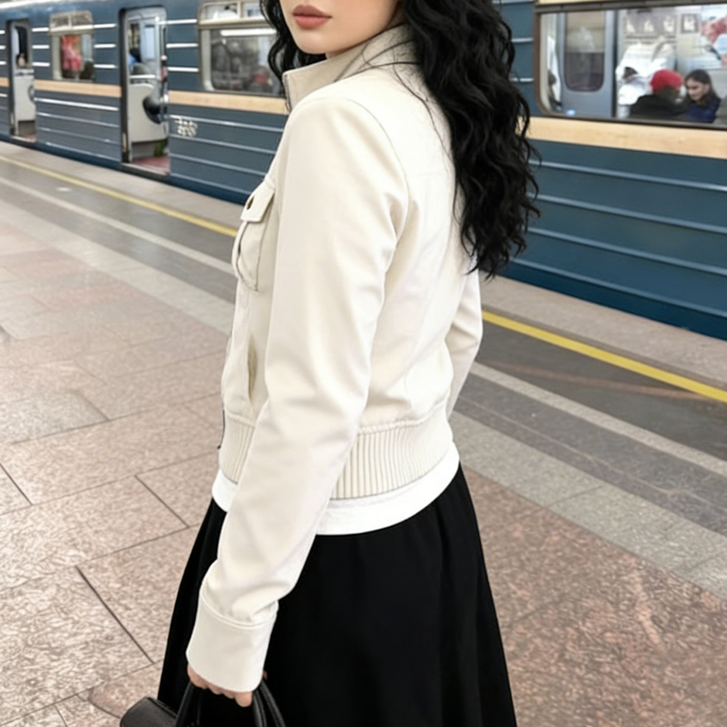 Women’s Cream Zip-Up Jacket Ca - Women'S Fashion Utility Jacket のレビューと価格