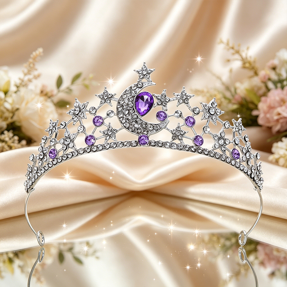Moon Star Bridal Tiara Sparkli - Women Queen Fashion のレビューと価格