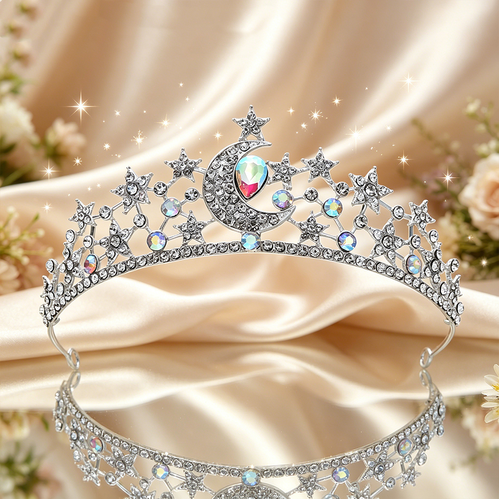 Moon Star Bridal Tiara Sparkli - Women Queen Fashion のレビューと価格