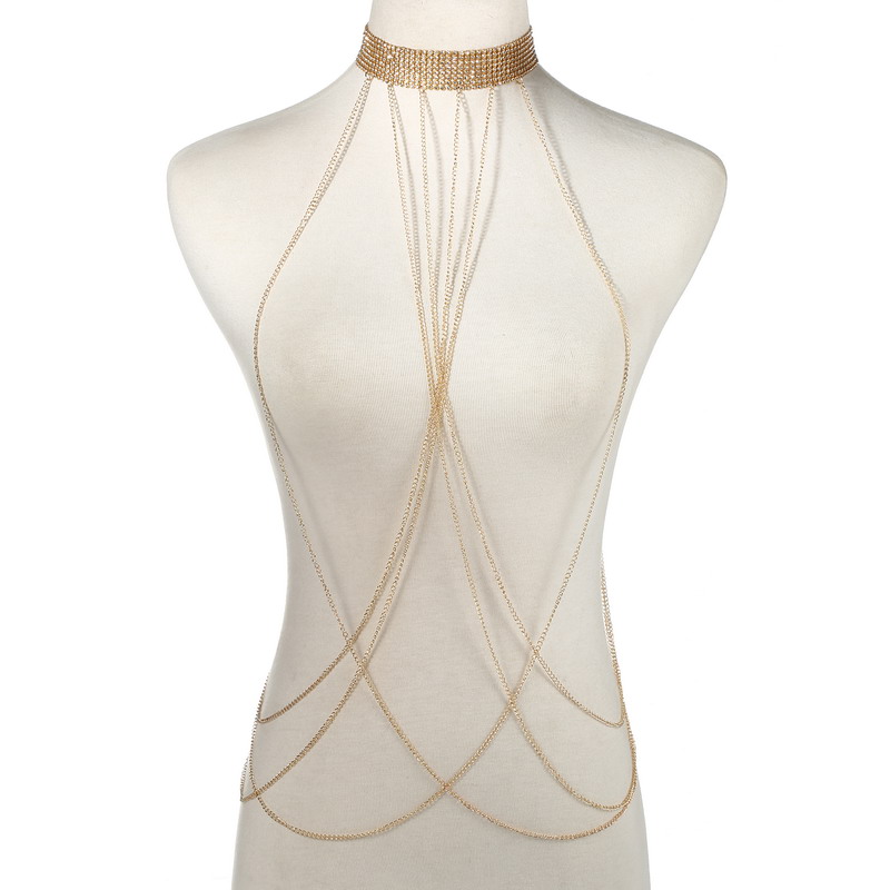 Gold Color Body Chain Women  R - Women'S Fashion Harness のレビューと価格