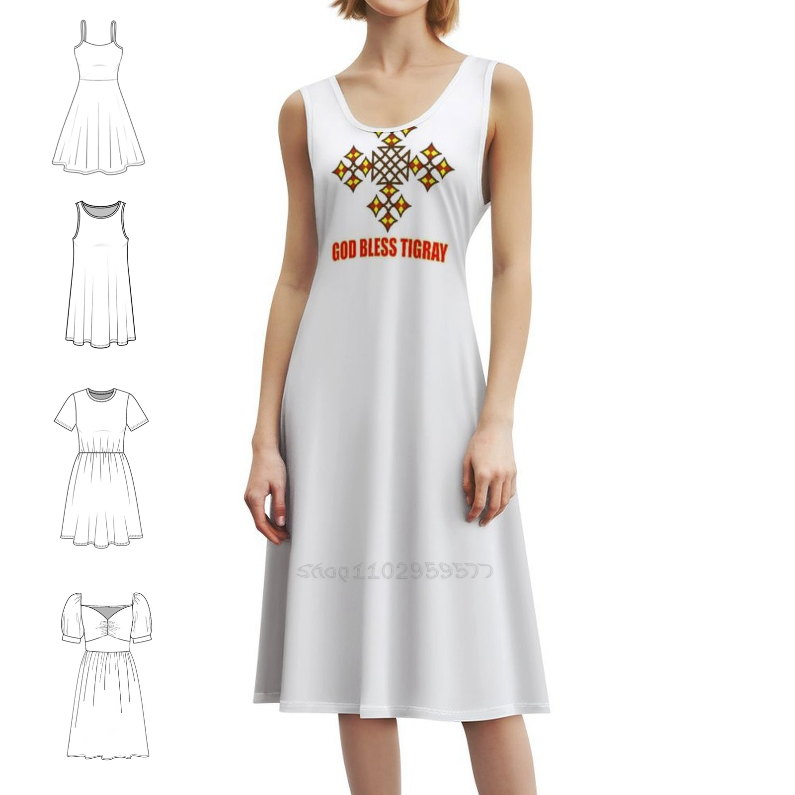 God Bless Tigray | Orthodox Cr - Smocked Dress Women のレビューと価格