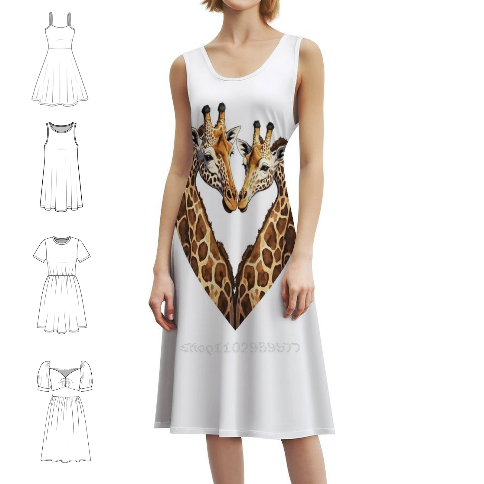 Giraffe Love Is The Best! Flor - Smocked Dress Women のレビューと価格