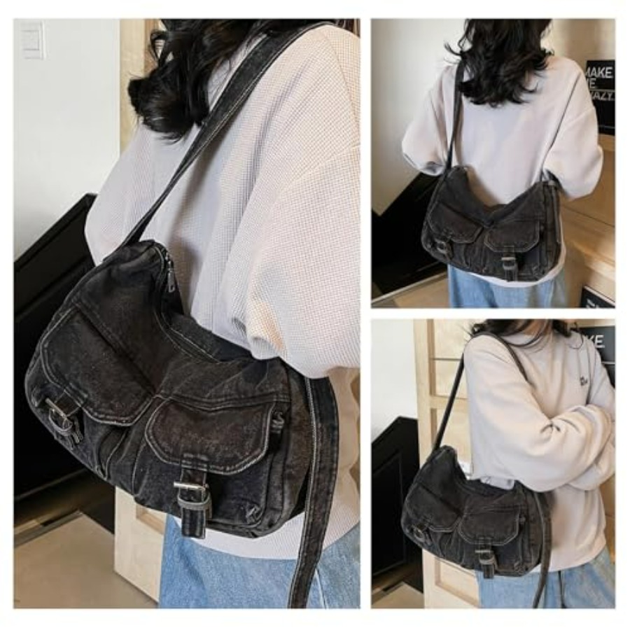Denim Shoulder Bag Canvas Mess - Canvas Tote Bag のレビューと価格