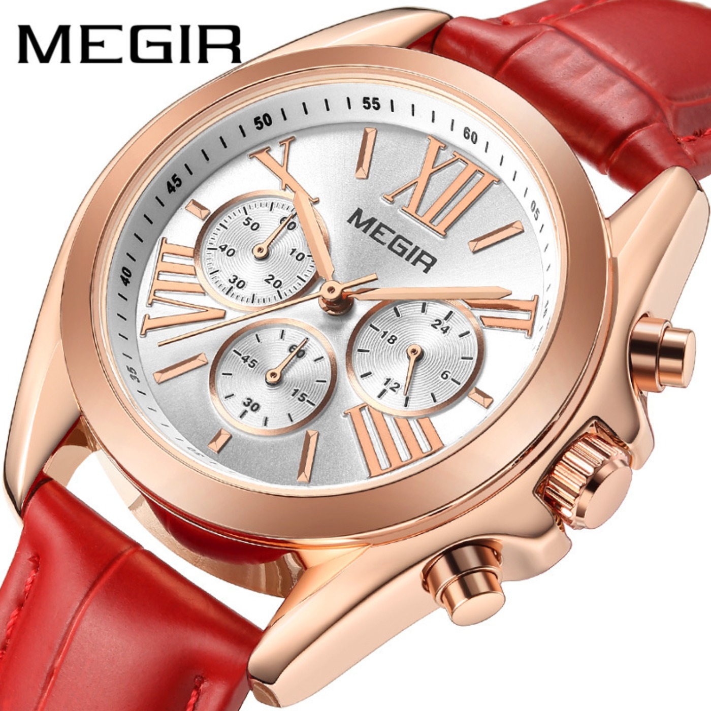 MEGIR New Luxury Leather Watch - Women'S Fashion Quartz Watch のレビューと価格