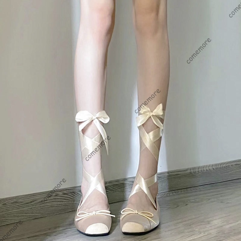 Women's Satin Ribbon Tie Balle - Women'S Fashion Footwear のレビューと価格