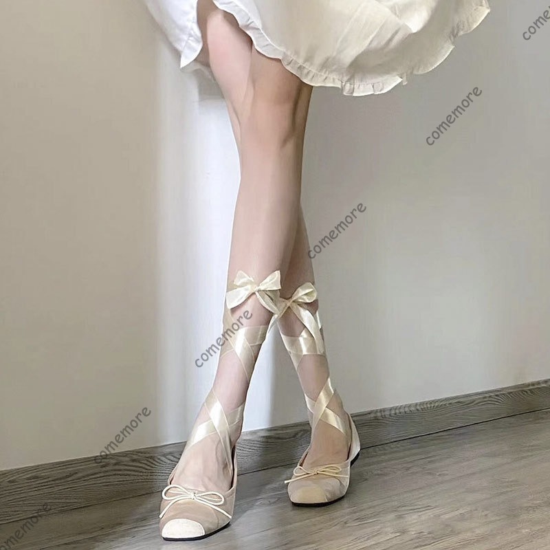 Women's Satin Ribbon Tie Balle - Women'S Fashion Footwear のレビューと価格