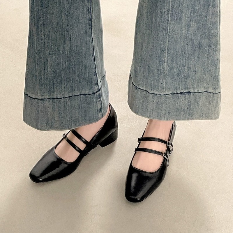 Square Toe Low Heel Women Silv - Women'S Fashion Footwear のレビューと価格