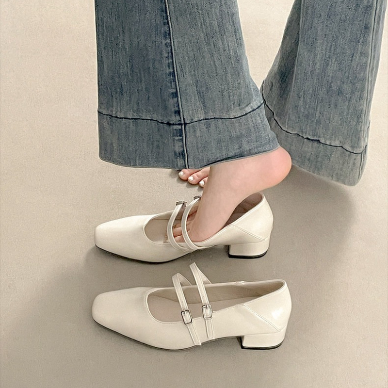 Square Toe Low Heel Women Silv - Women'S Fashion Footwear のレビューと価格