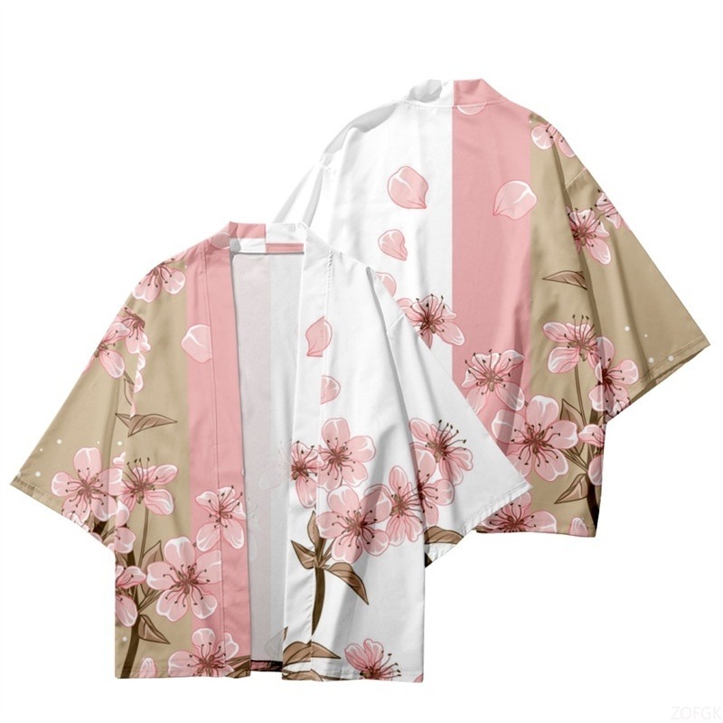 Summer Women Flower Print Kimo - Women'S Fashion Kimono のレビューと価格
