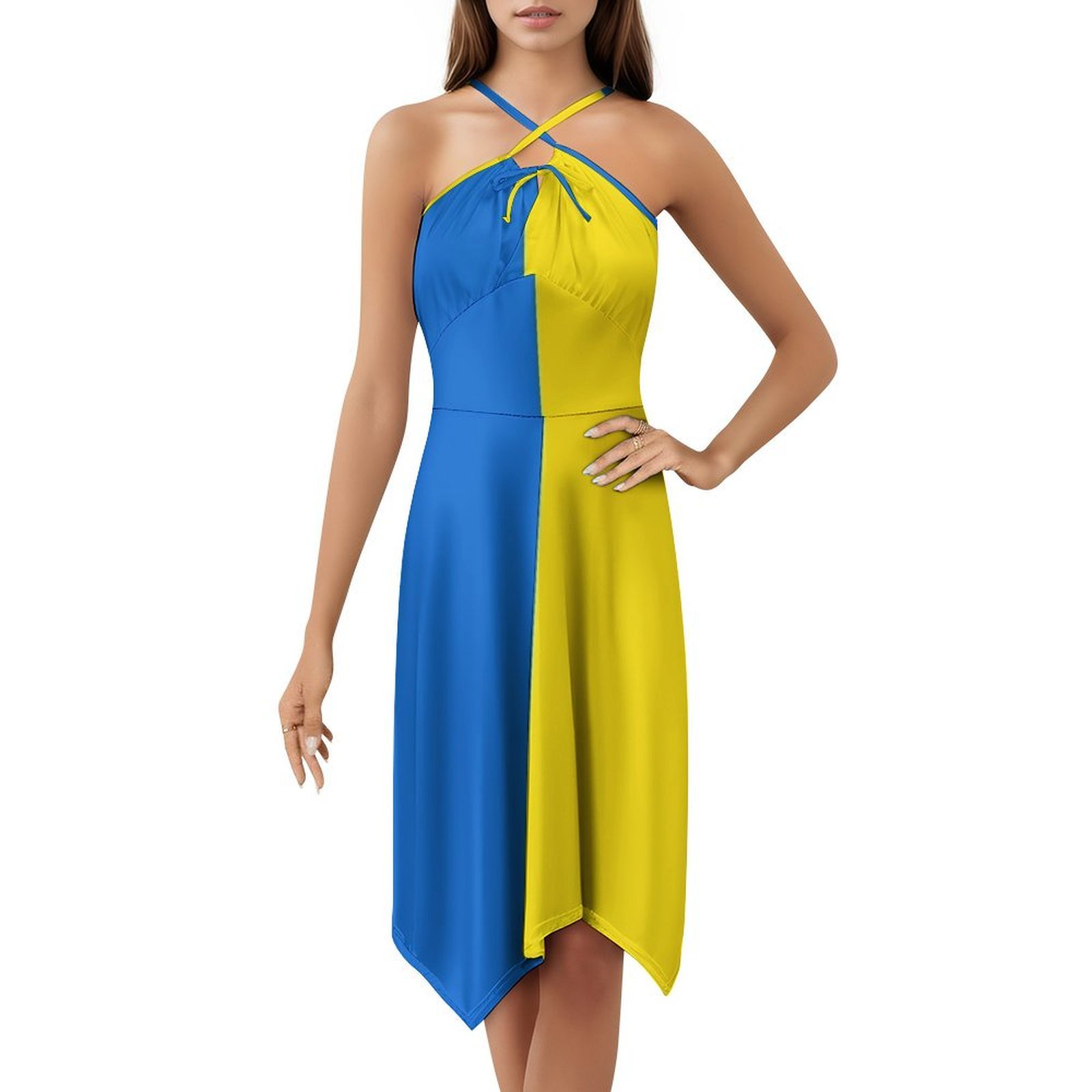 Ukrainian Flag Floral Smock Dr - Smocked Dress Women のレビューと価格