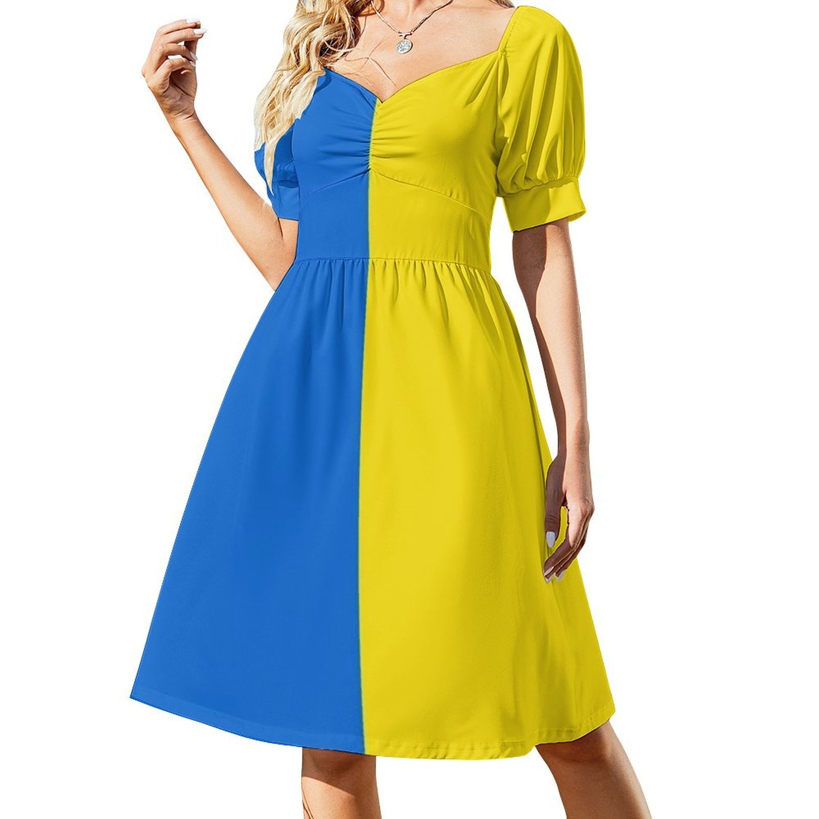 Ukrainian Flag Floral Smock Dr - Smocked Dress Women のレビューと価格