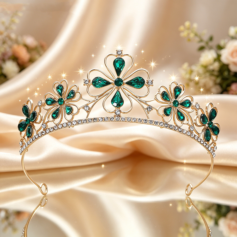 Baroque Four-Leaf Flower Cryst - Women Queen Fashion のレビューと価格