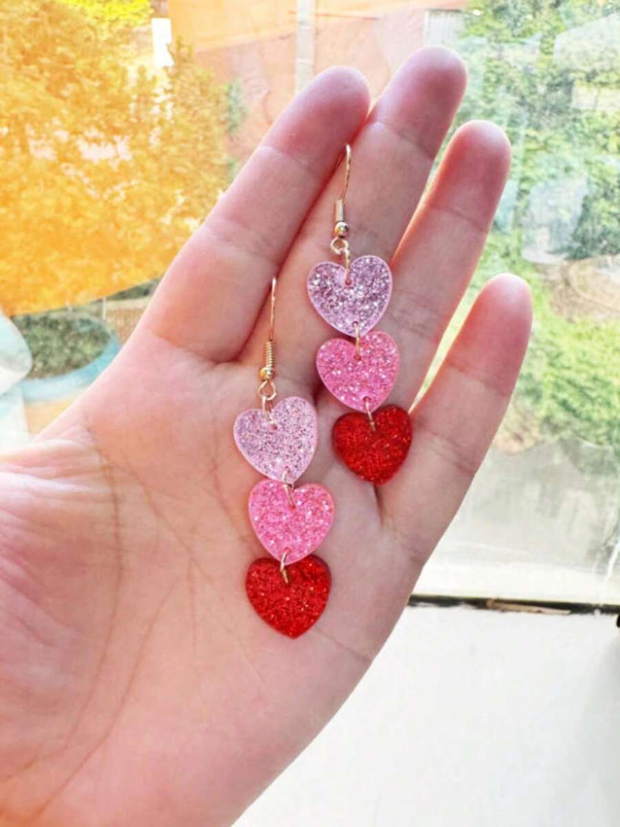1 Pair Fashionable Acrylic Hea - Women'S Fashion Earrings のレビューと価格