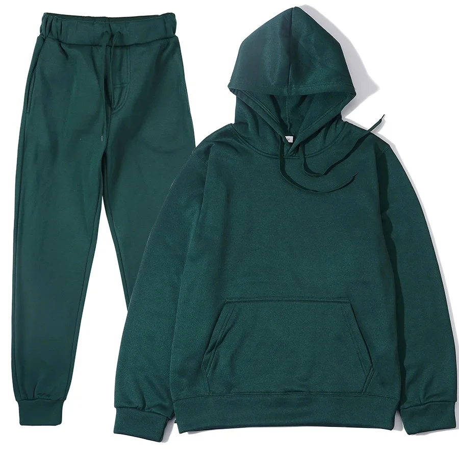 Unisex 2Pcs Sportswear Set Hoo - Women And Men Fashion のレビューと価格