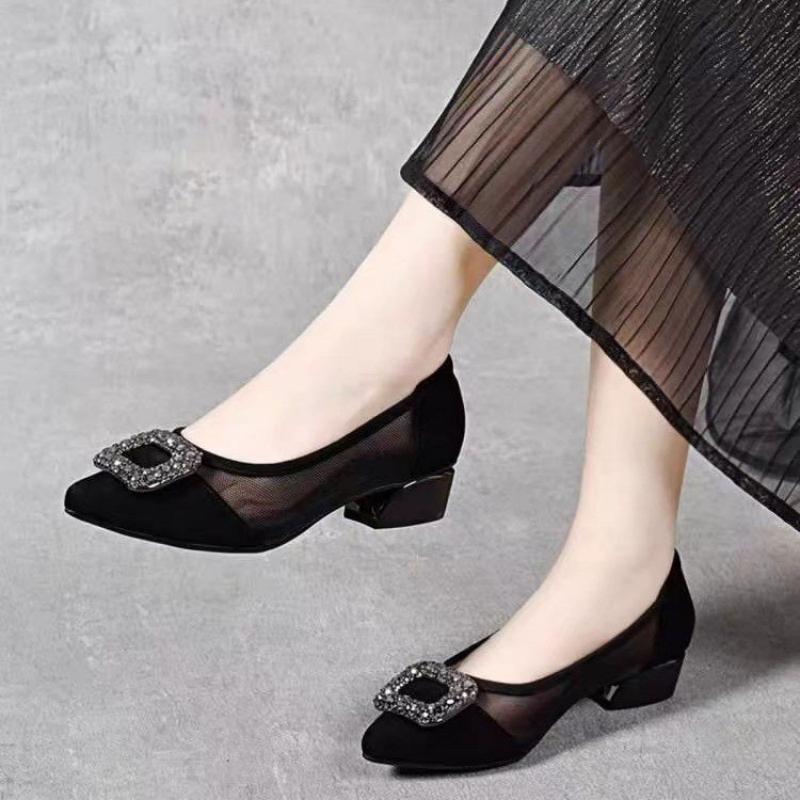 Elegant Pointed Toe Mesh Block - Women'S Fashion Footwear のレビューと価格