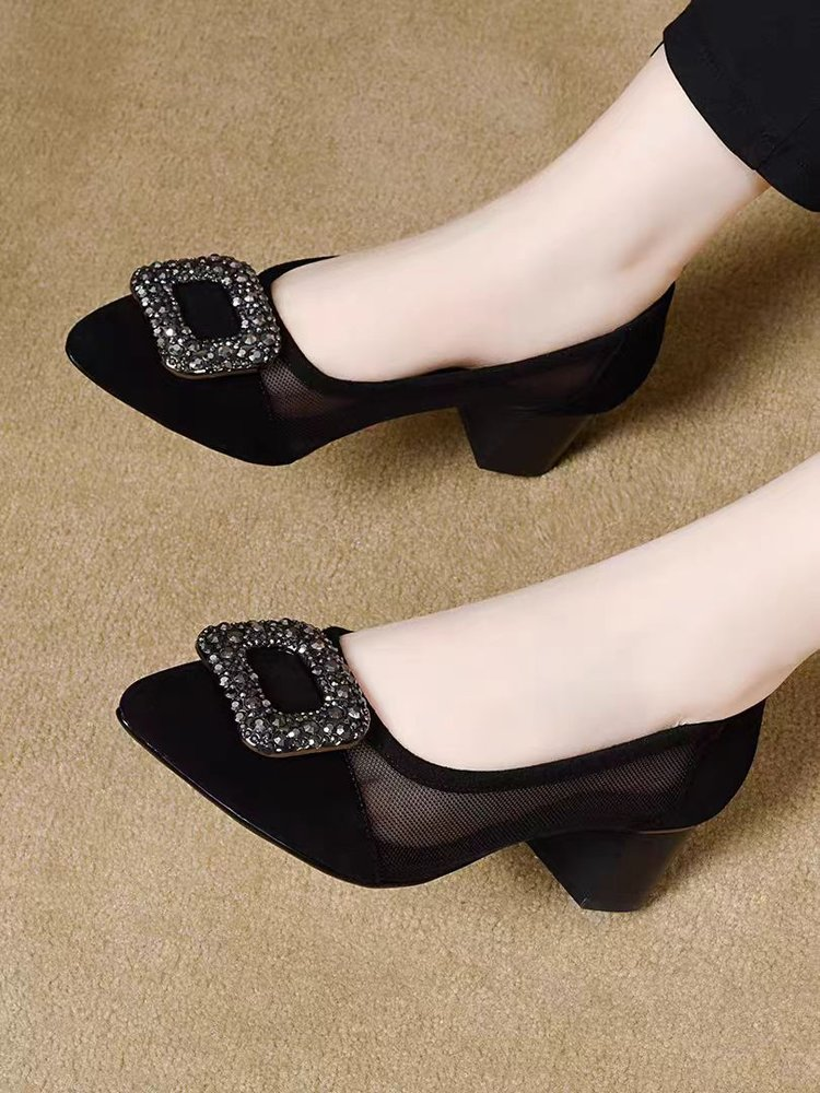 Elegant Pointed Toe Mesh Block - Women'S Fashion Footwear のレビューと価格