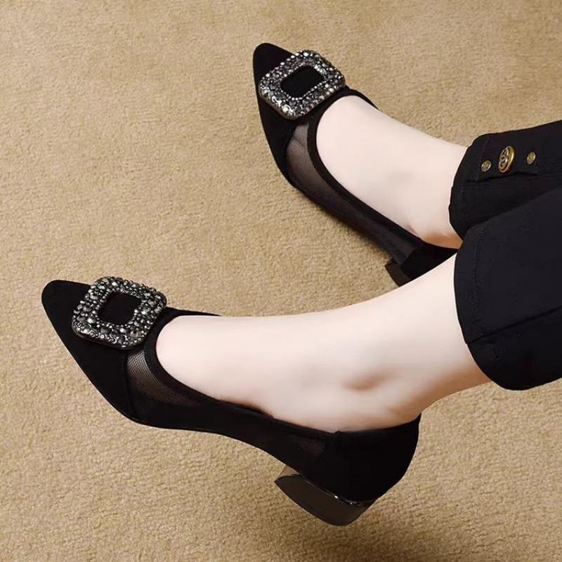 Elegant Pointed Toe Mesh Block - Women'S Fashion Footwear のレビューと価格